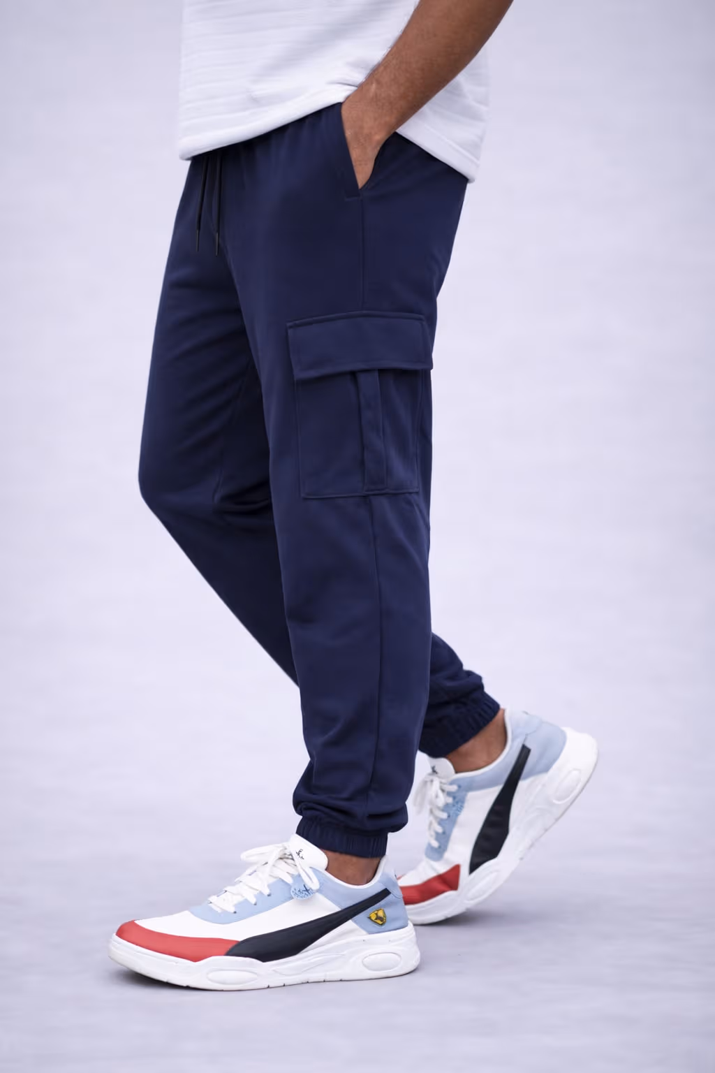 Navy Blue Cargo Pants for Men