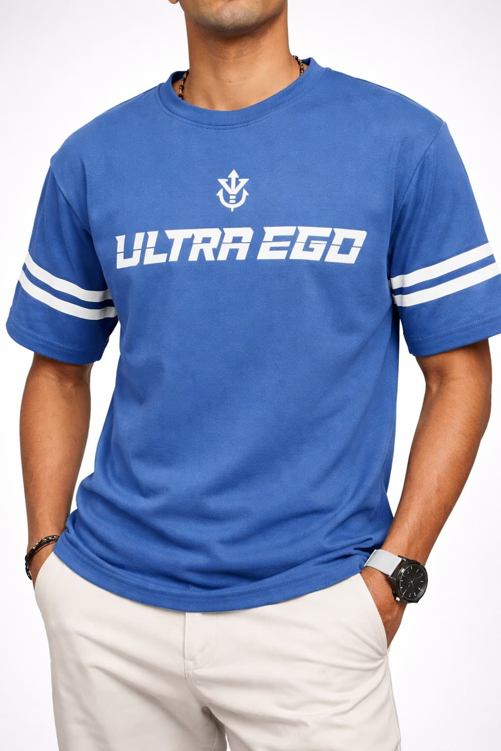 Premium Blue Cotton Half-Sleeve T-Shirt for Men
