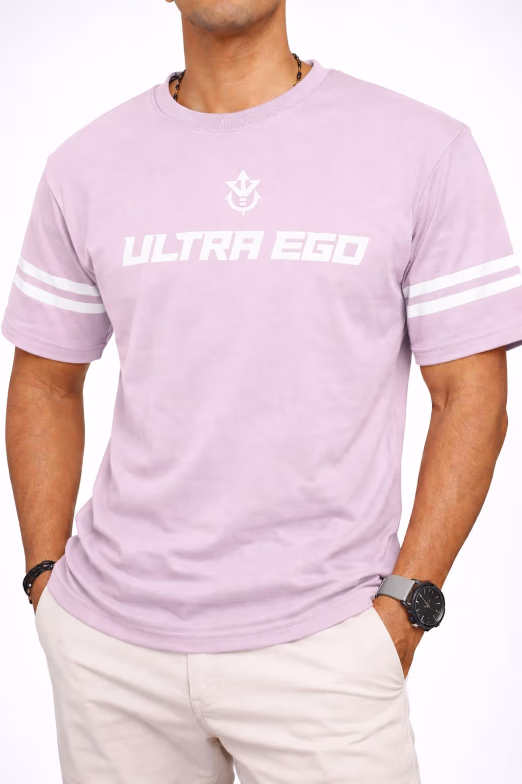 Premium Lavender Pink Cotton Half-Sleeve T-Shirt