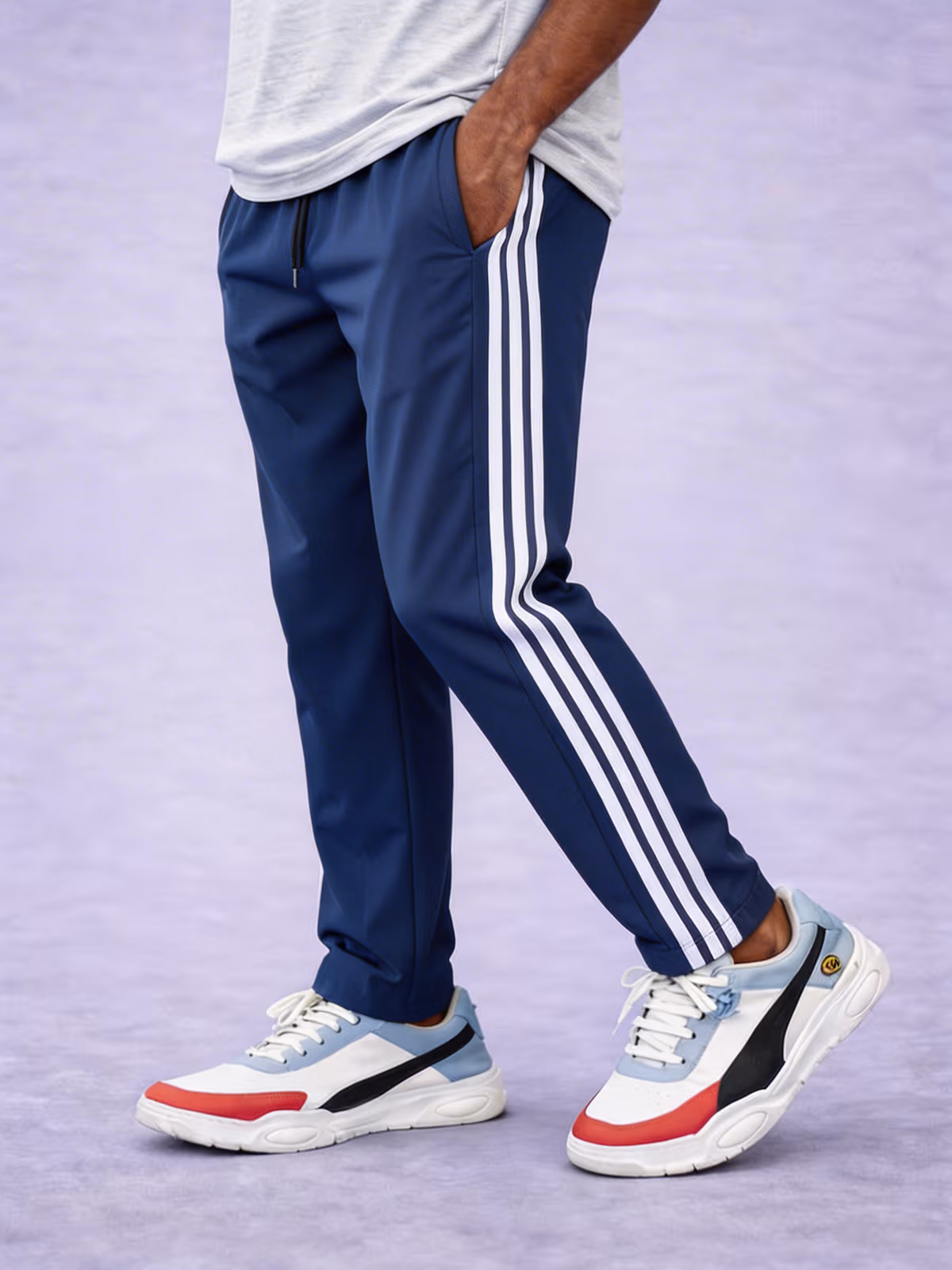 NS Fabric Baggy Track Pant - Airforce Blue