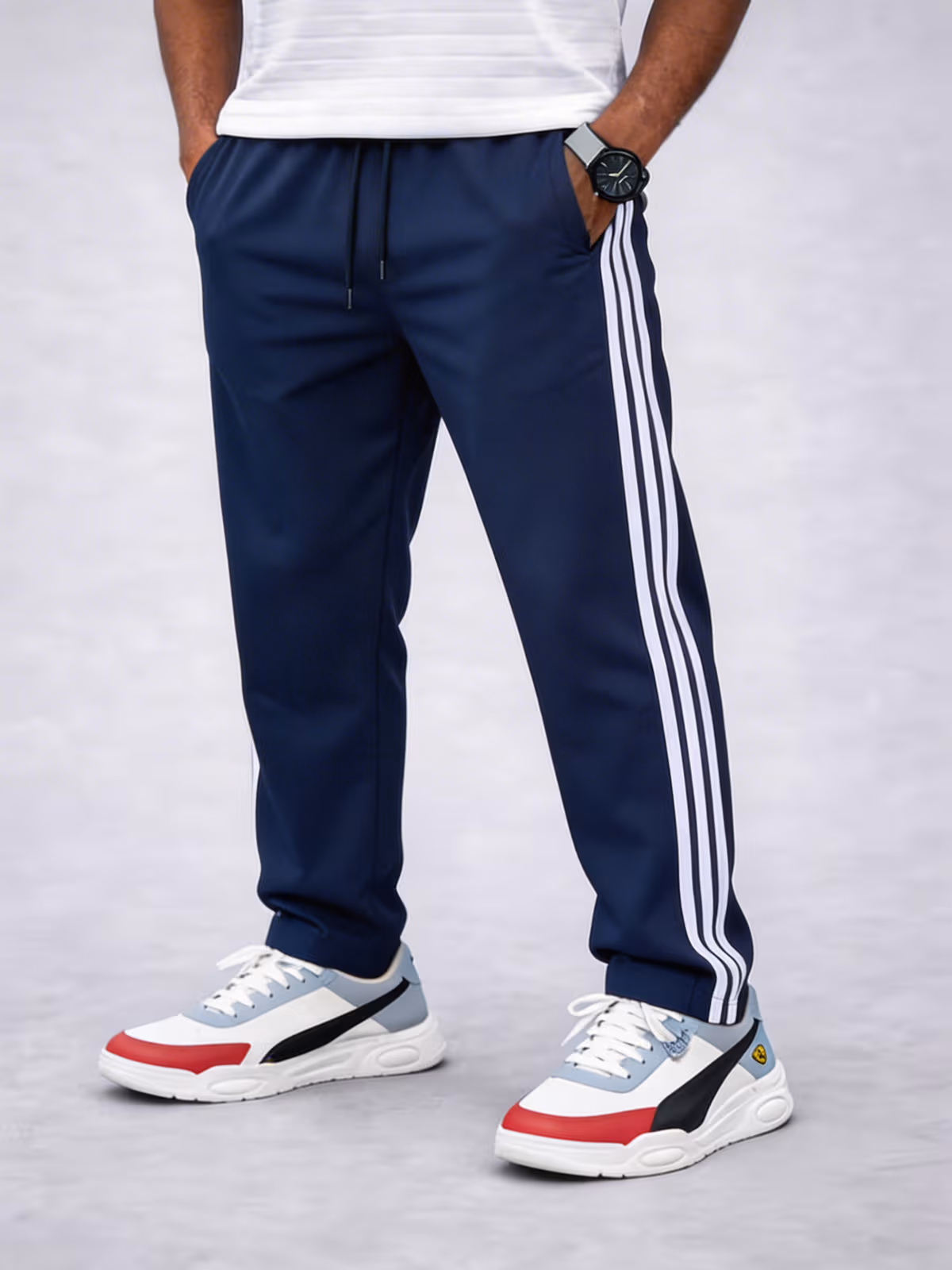 NS Fabric Baggy Track Pant - Airforce Blue