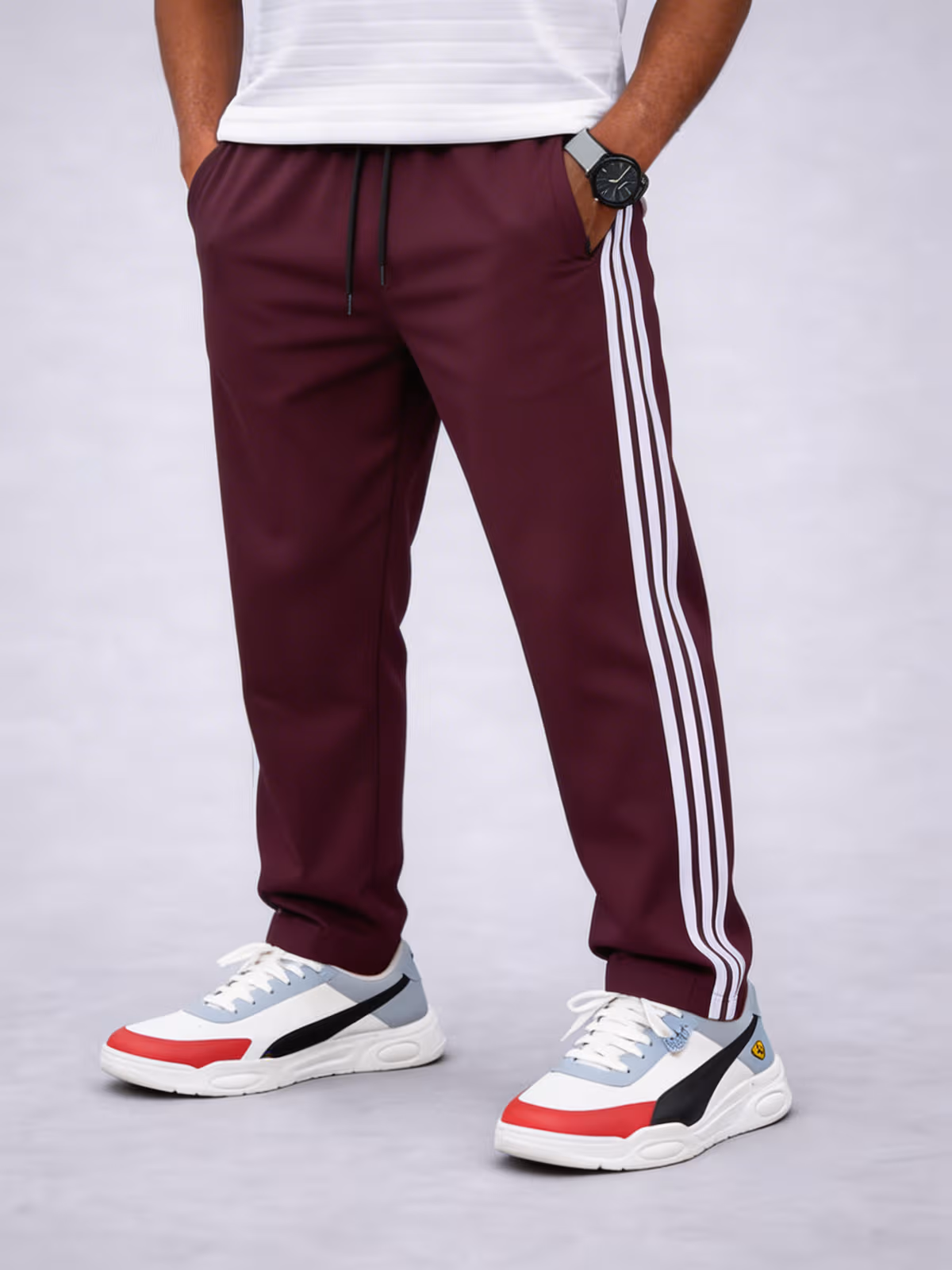 NS Fabric Baggy Track Pant - Maroon