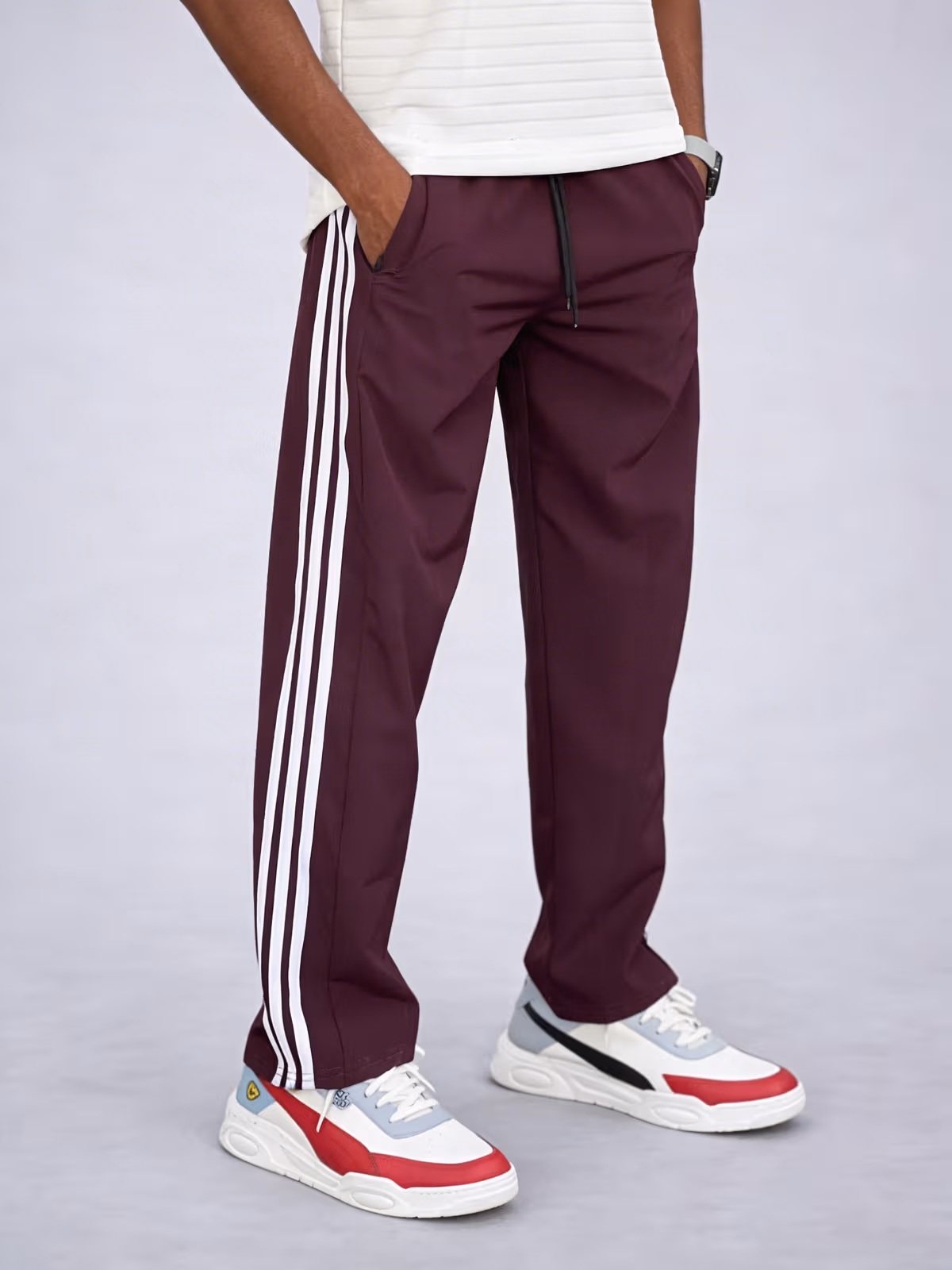NS Fabric Baggy Track Pant - Maroon