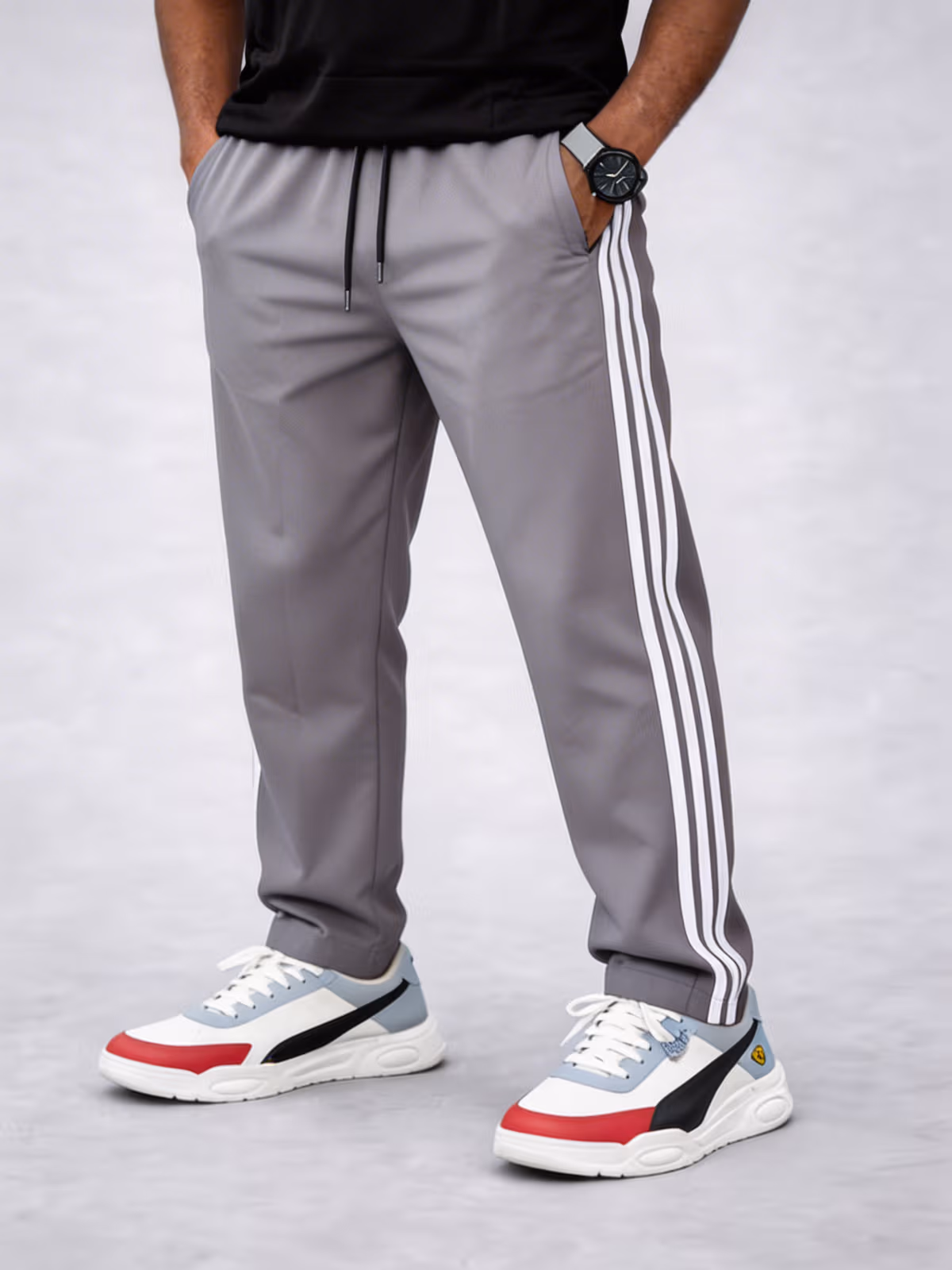 NS Fabric Baggy Track Pant - Silver Gray