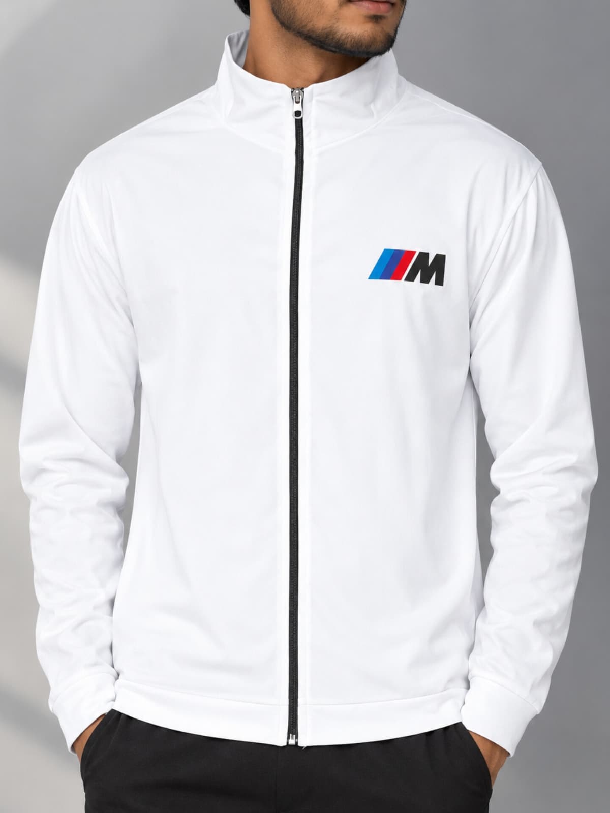 High-Neck Zipper – White