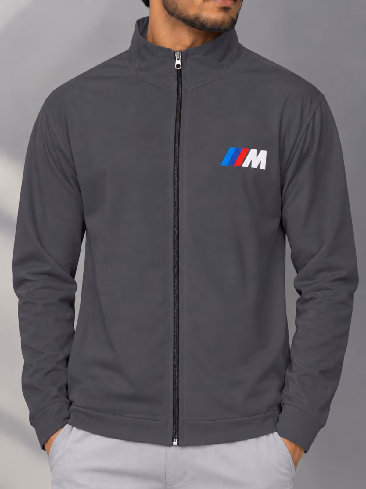 High-Neck Zipper – Dark Gray